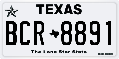 TX license plate BCR8891
