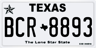 TX license plate BCR8893