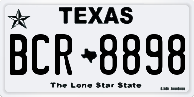 TX license plate BCR8898