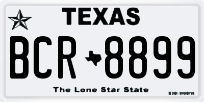 TX license plate BCR8899