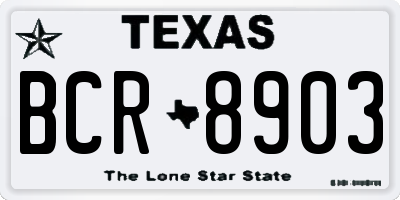 TX license plate BCR8903