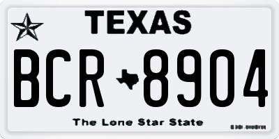 TX license plate BCR8904