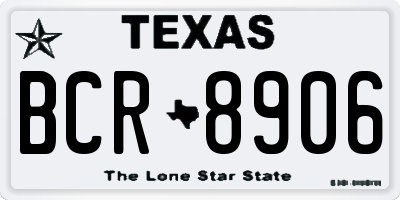TX license plate BCR8906