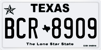 TX license plate BCR8909