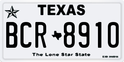 TX license plate BCR8910
