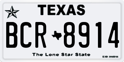 TX license plate BCR8914
