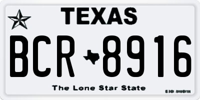 TX license plate BCR8916