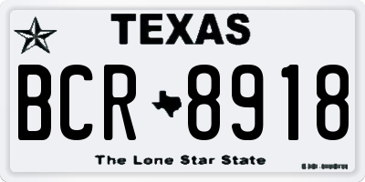 TX license plate BCR8918