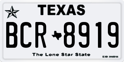 TX license plate BCR8919