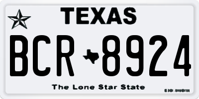 TX license plate BCR8924