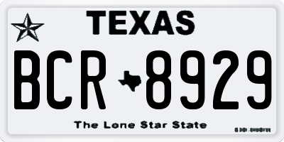 TX license plate BCR8929