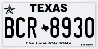 TX license plate BCR8930