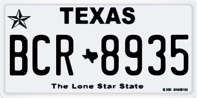 TX license plate BCR8935