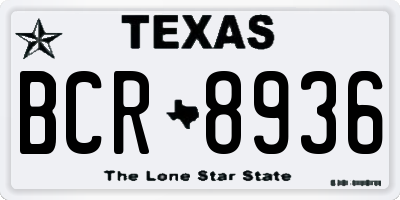 TX license plate BCR8936
