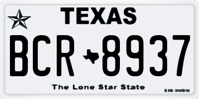 TX license plate BCR8937