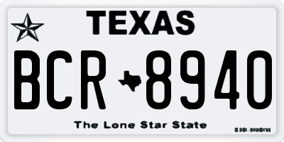 TX license plate BCR8940