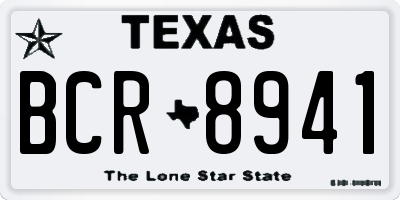 TX license plate BCR8941