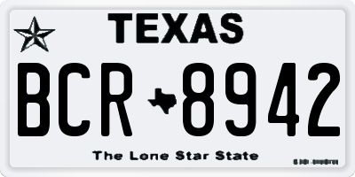 TX license plate BCR8942