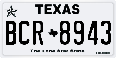 TX license plate BCR8943