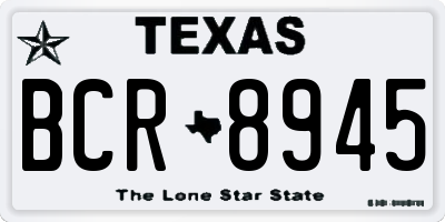 TX license plate BCR8945