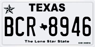 TX license plate BCR8946