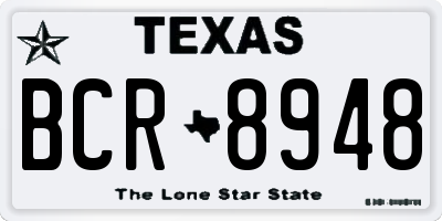 TX license plate BCR8948
