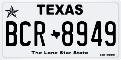 TX license plate BCR8949