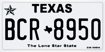TX license plate BCR8950