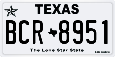 TX license plate BCR8951