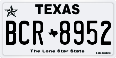 TX license plate BCR8952