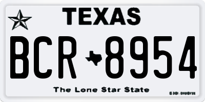 TX license plate BCR8954