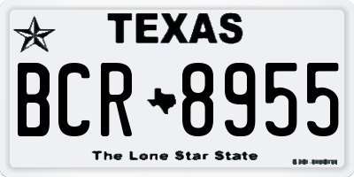 TX license plate BCR8955