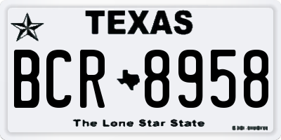 TX license plate BCR8958