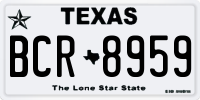 TX license plate BCR8959