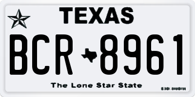 TX license plate BCR8961