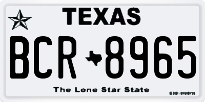 TX license plate BCR8965