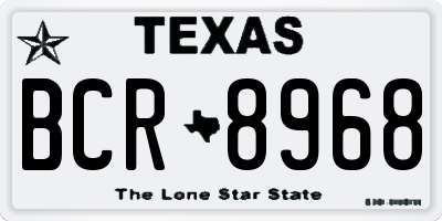 TX license plate BCR8968