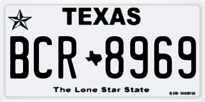 TX license plate BCR8969