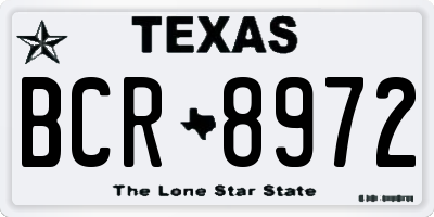 TX license plate BCR8972
