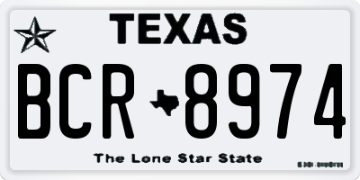 TX license plate BCR8974