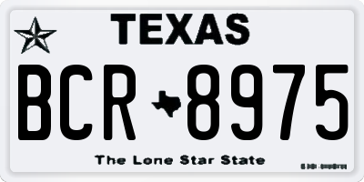 TX license plate BCR8975
