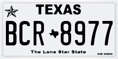 TX license plate BCR8977
