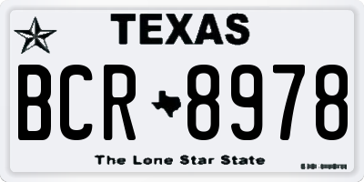 TX license plate BCR8978