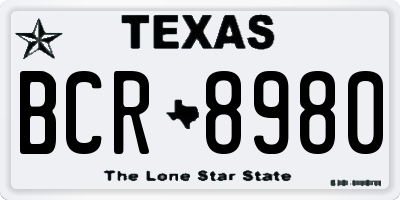 TX license plate BCR8980