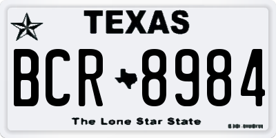 TX license plate BCR8984