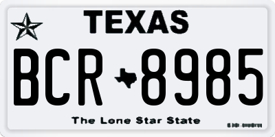 TX license plate BCR8985