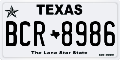TX license plate BCR8986