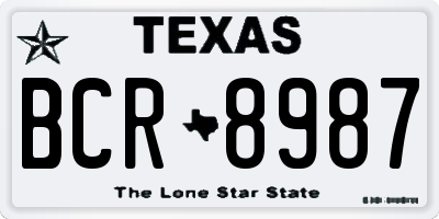 TX license plate BCR8987