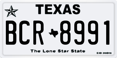 TX license plate BCR8991