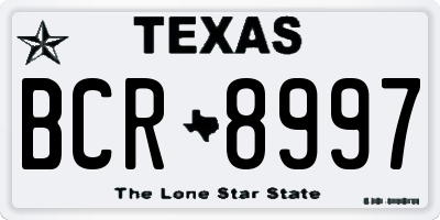 TX license plate BCR8997